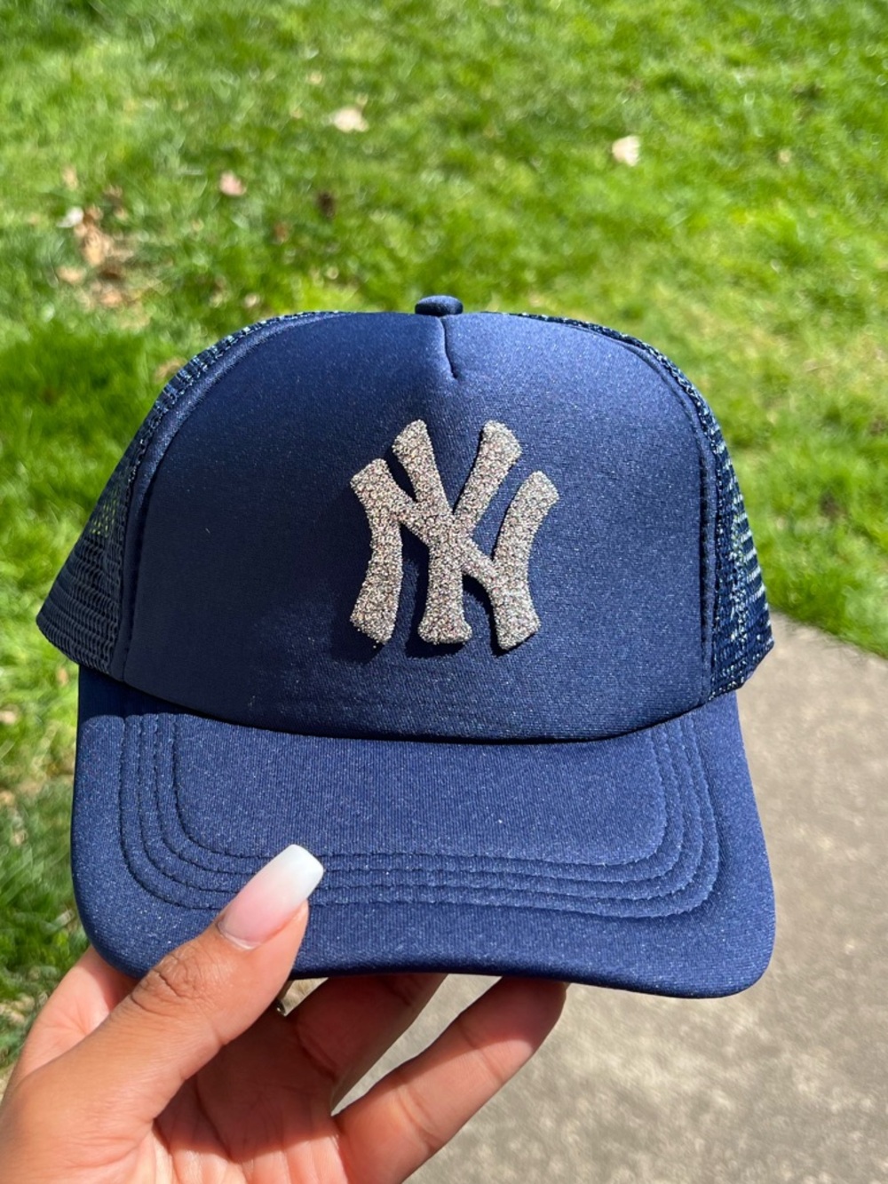 Navy Blue Yankee Trucker Hat